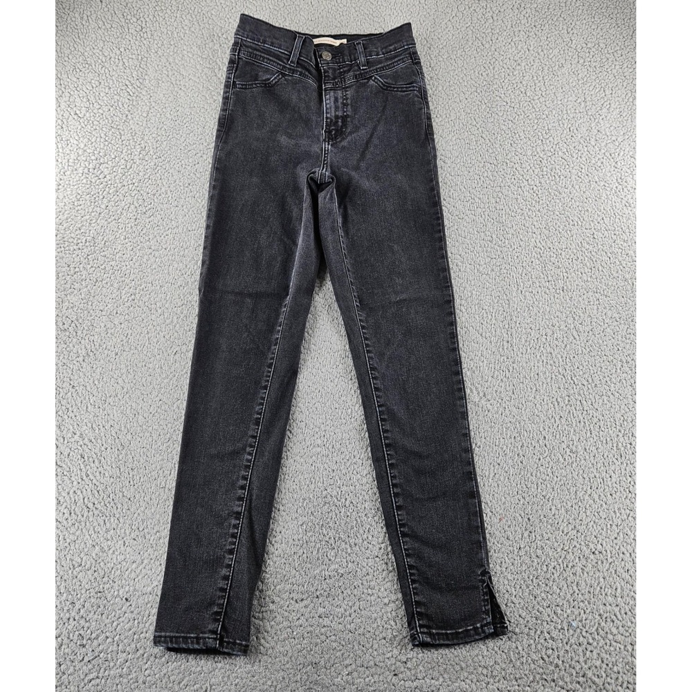 Levis Premium Mile High Super Skinny Jeans Womens 26 Black High Rise Stretch